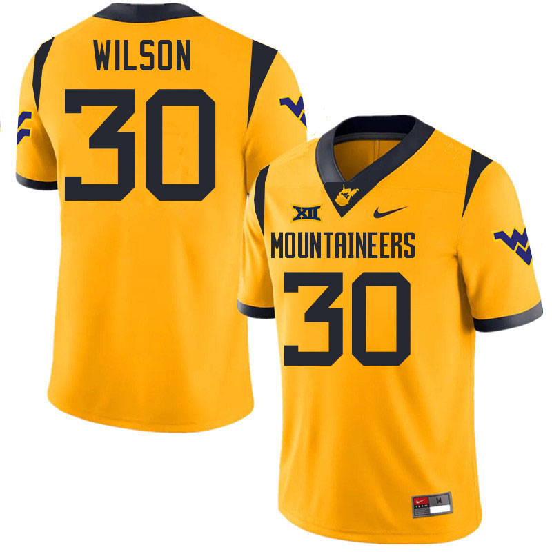 Chase Wilson WVU Jersey,West Virginia Mountaineers #30 Chase Wilson Jersey Youth College-Gold